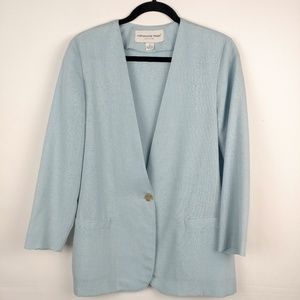 Vintage Light Blue Single Button Blazer